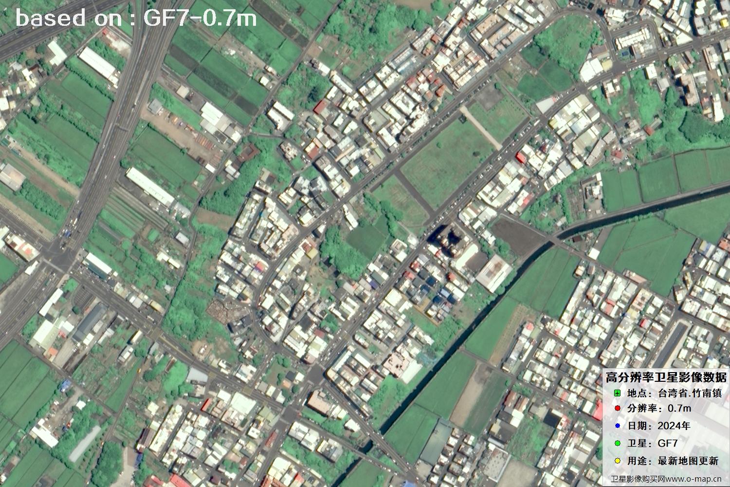 中国台湾省竹南镇2024年GF7卫星图像