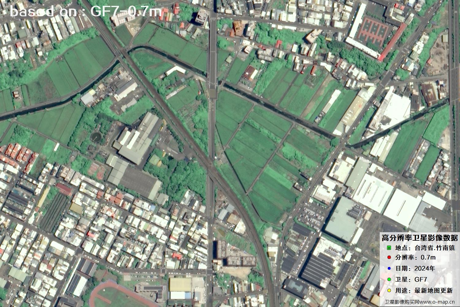 中国台湾省竹南镇2024年GF7卫星图像
