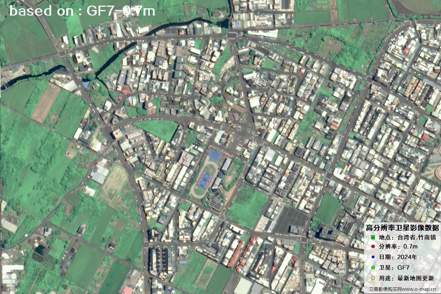 中国台湾省竹南镇2024年GF7卫星图像