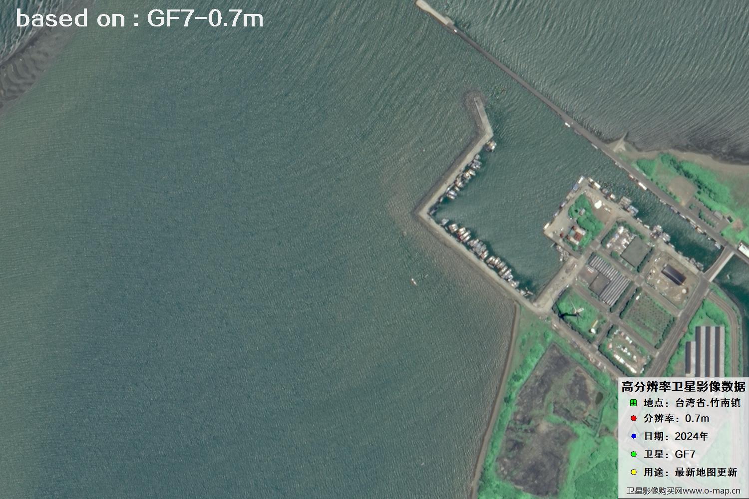 中国台湾省竹南镇2024年GF7卫星图像