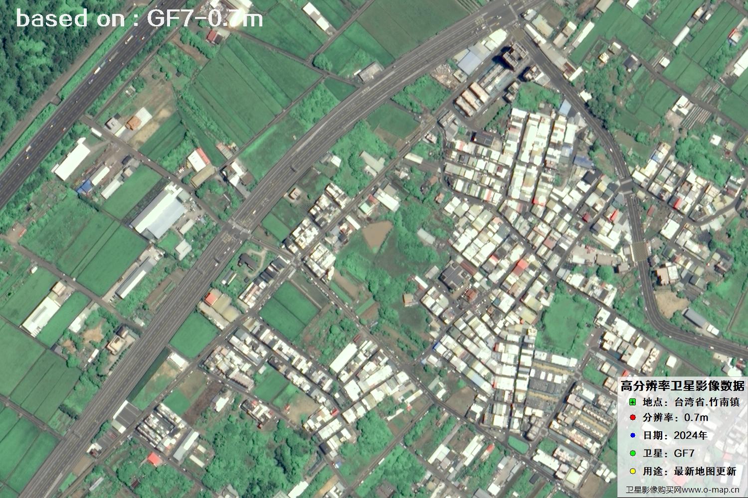 中国台湾省竹南镇2024年GF7卫星图像