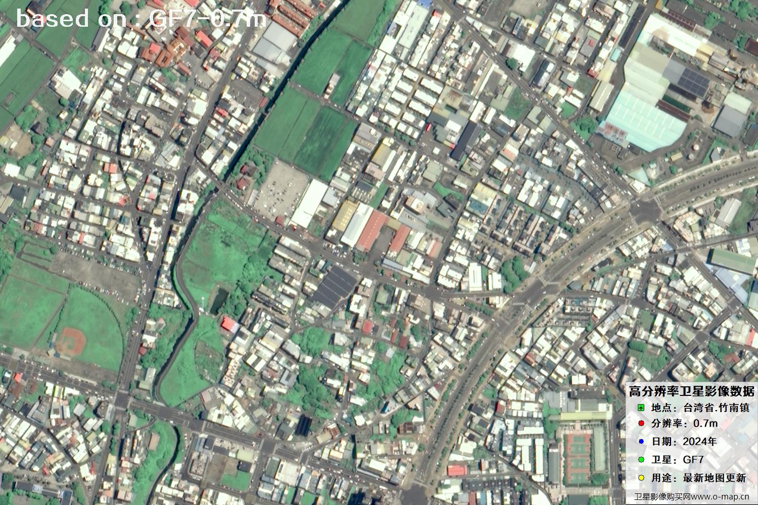 中国台湾省竹南镇2024年GF7卫星图像