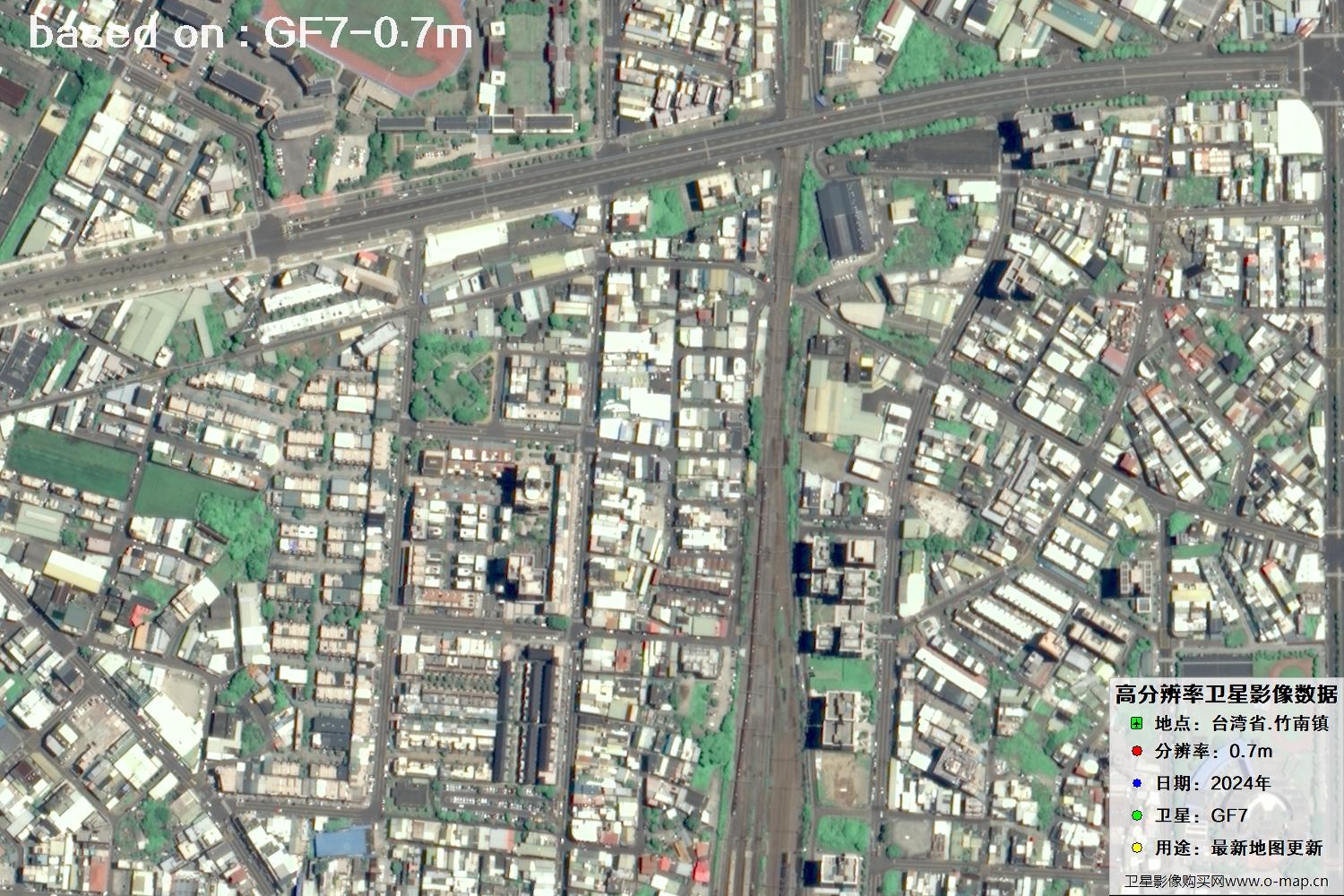 中国台湾省竹南镇2024年GF7卫星图像