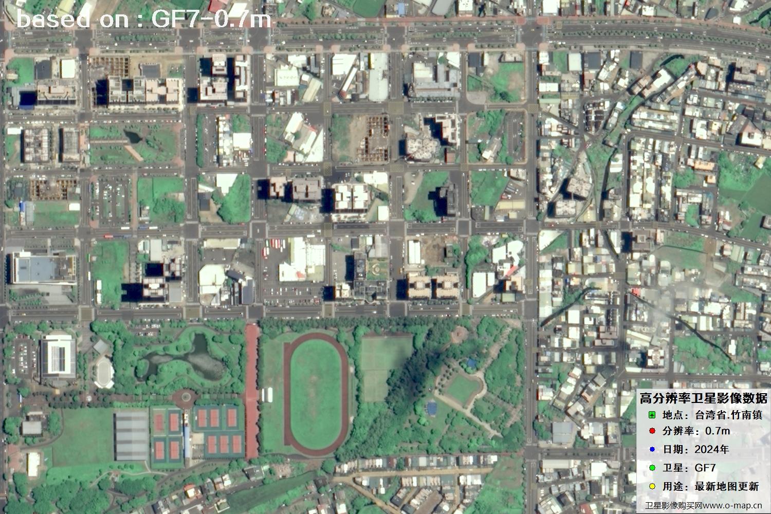 中国台湾省竹南镇2024年GF7卫星图像