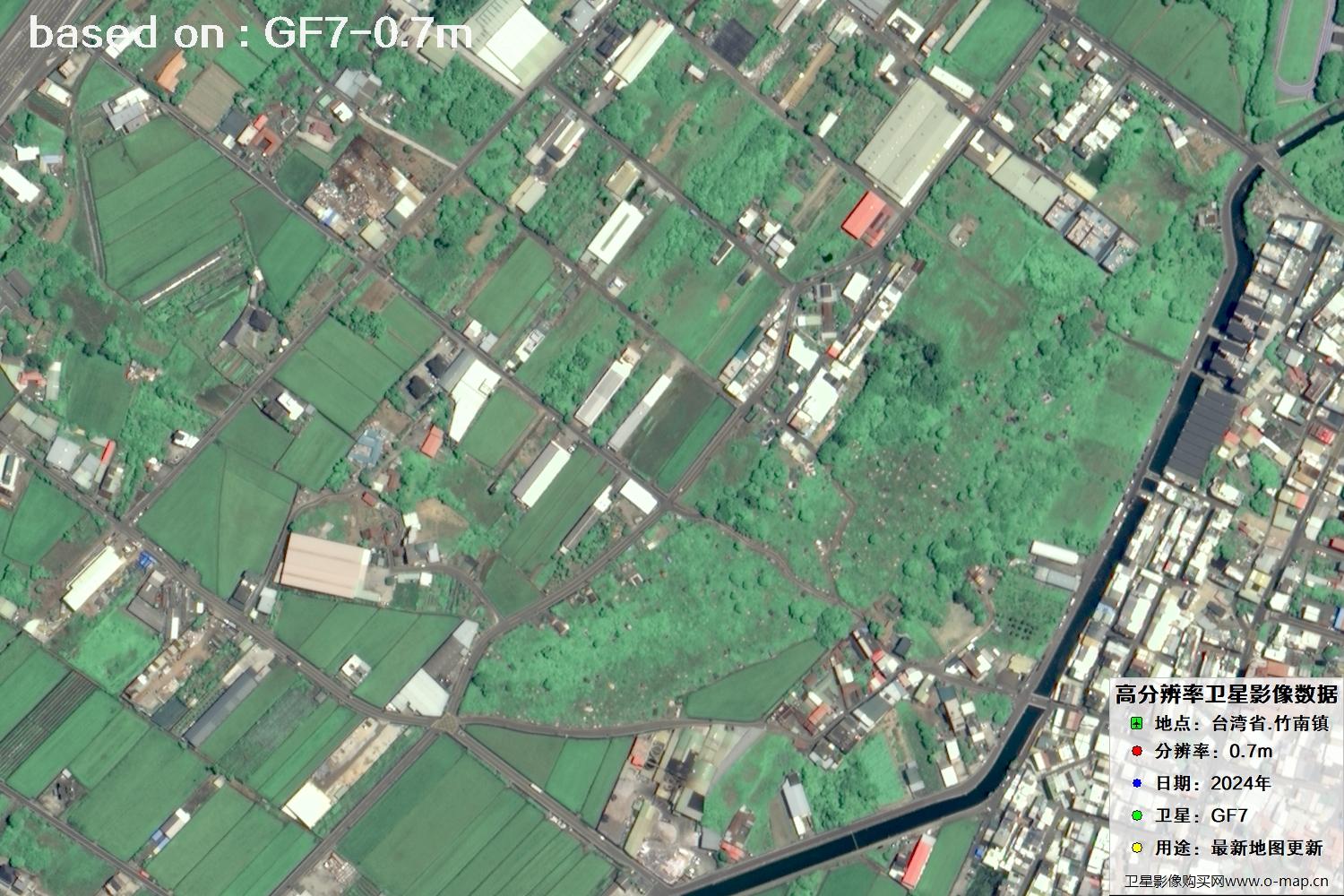 中国台湾省竹南镇2024年GF7卫星图像