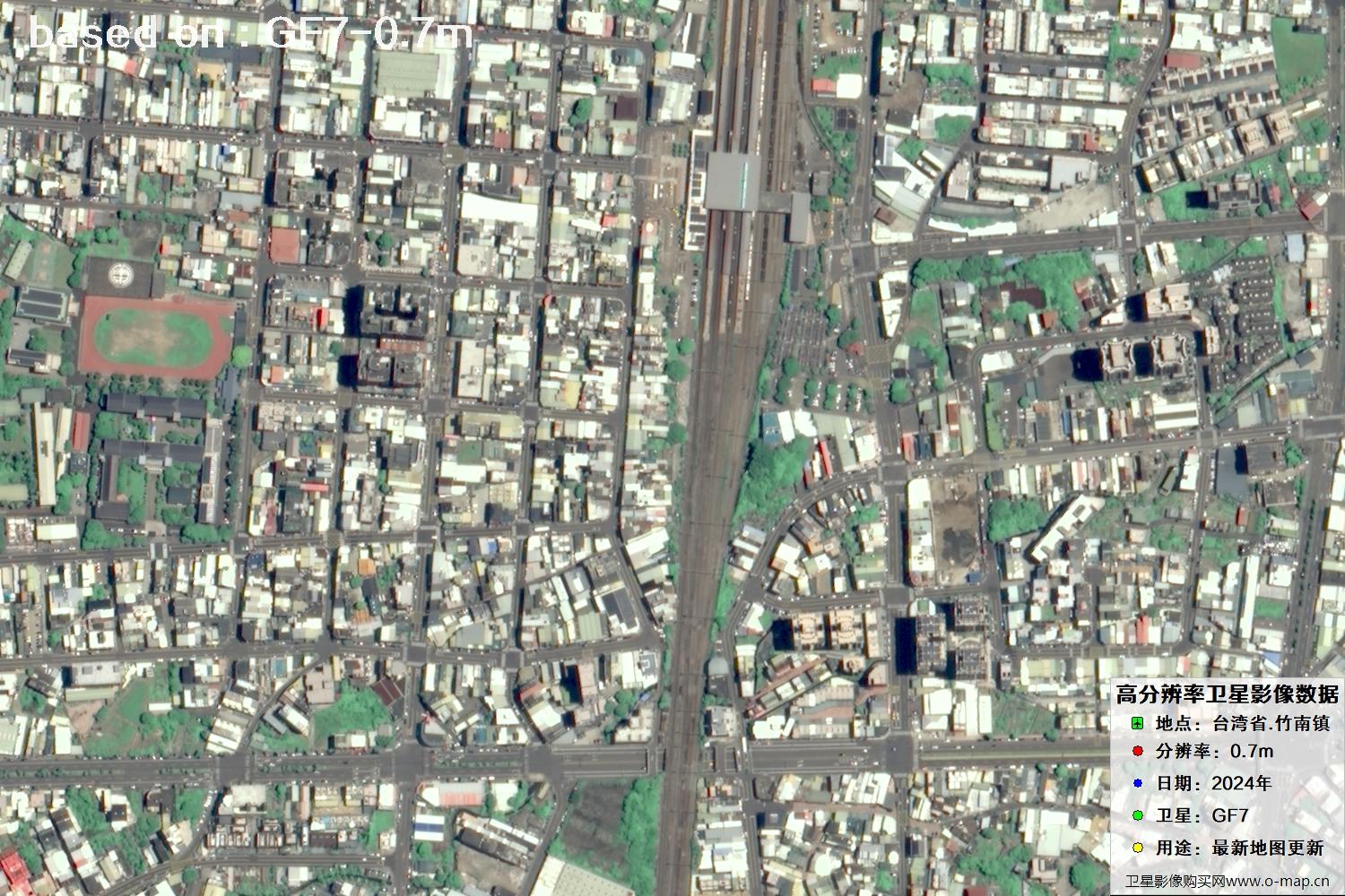 中国台湾省竹南镇2024年GF7卫星图像