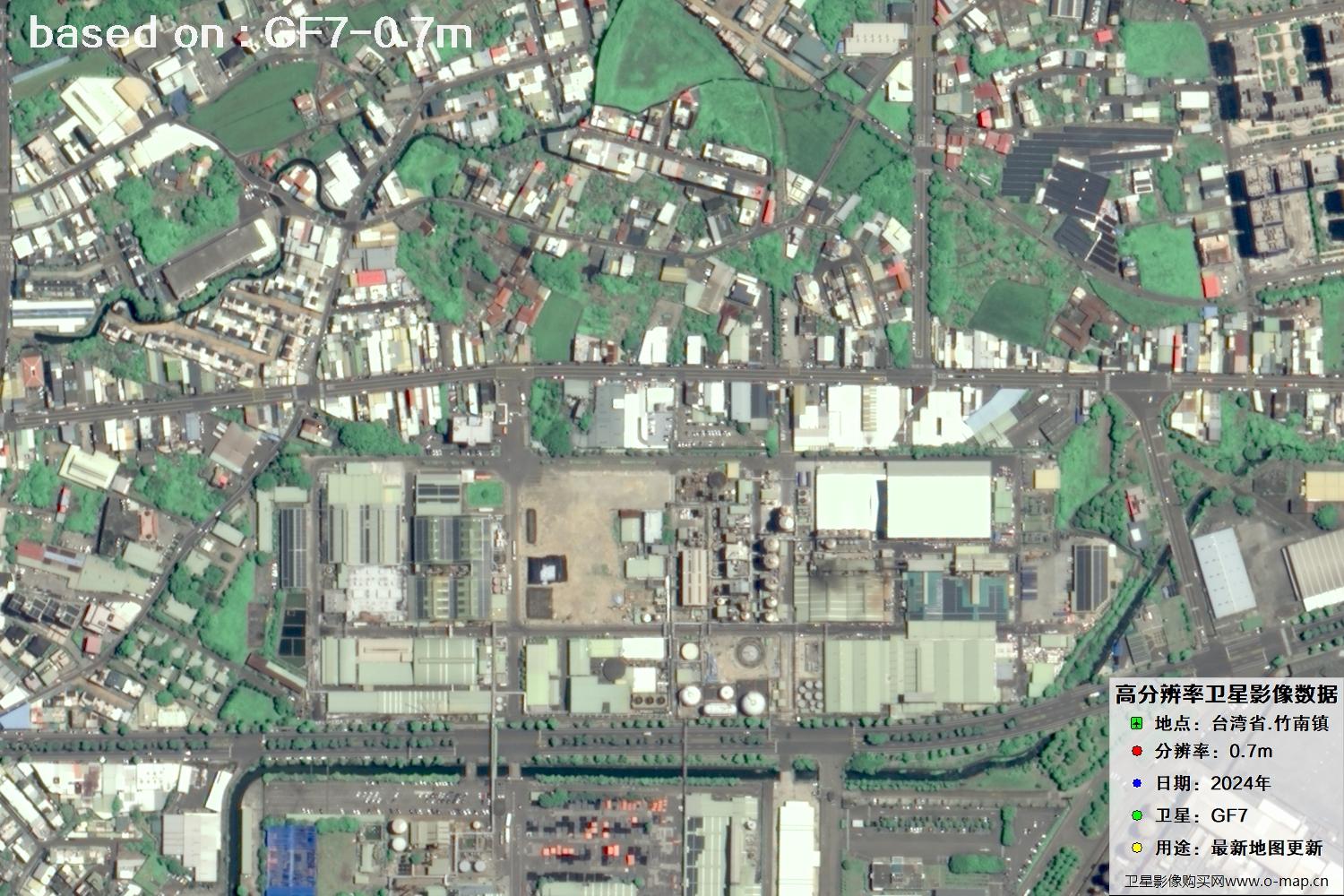 中国台湾省竹南镇2024年GF7卫星图像