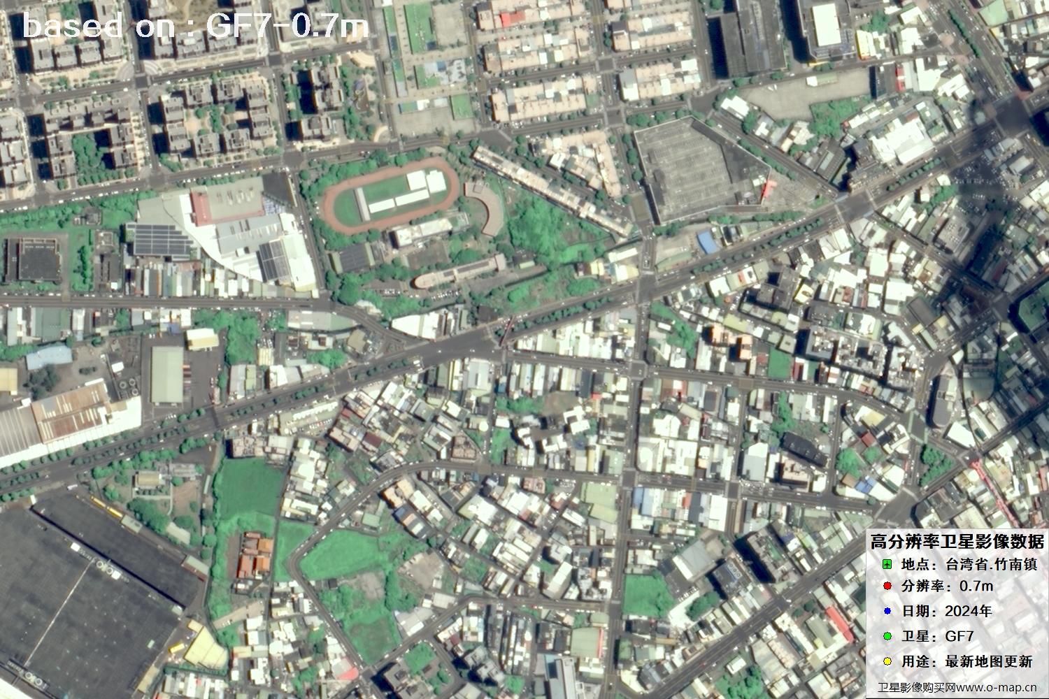 中国台湾省竹南镇2024年GF7卫星图像