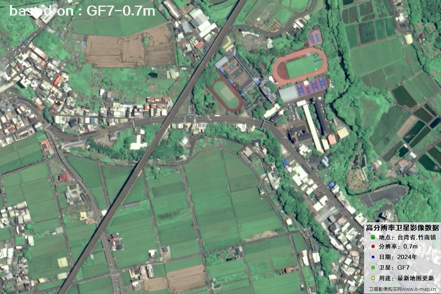 中国台湾省竹南镇2024年GF7卫星图像