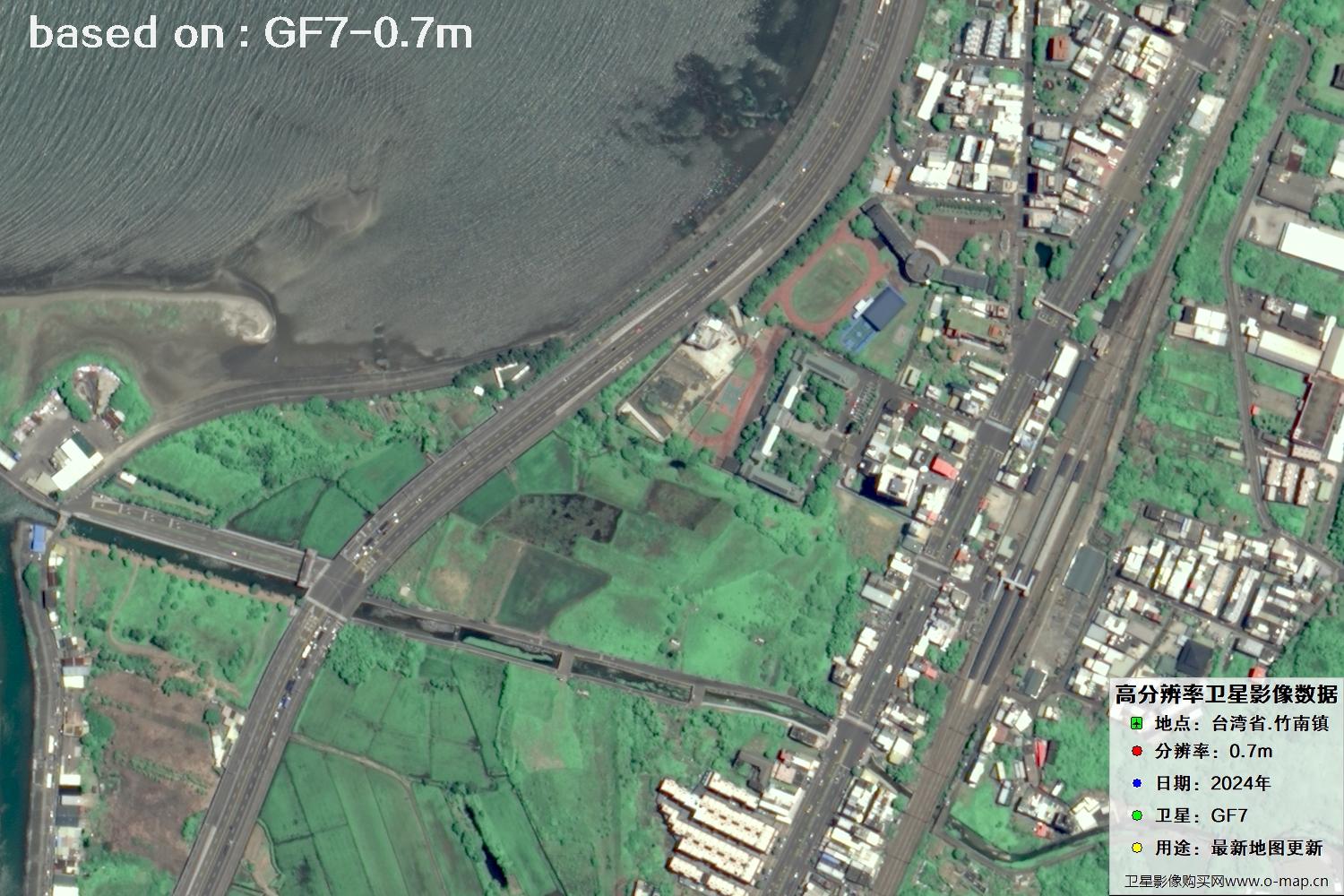 中国台湾省竹南镇2024年GF7卫星图像