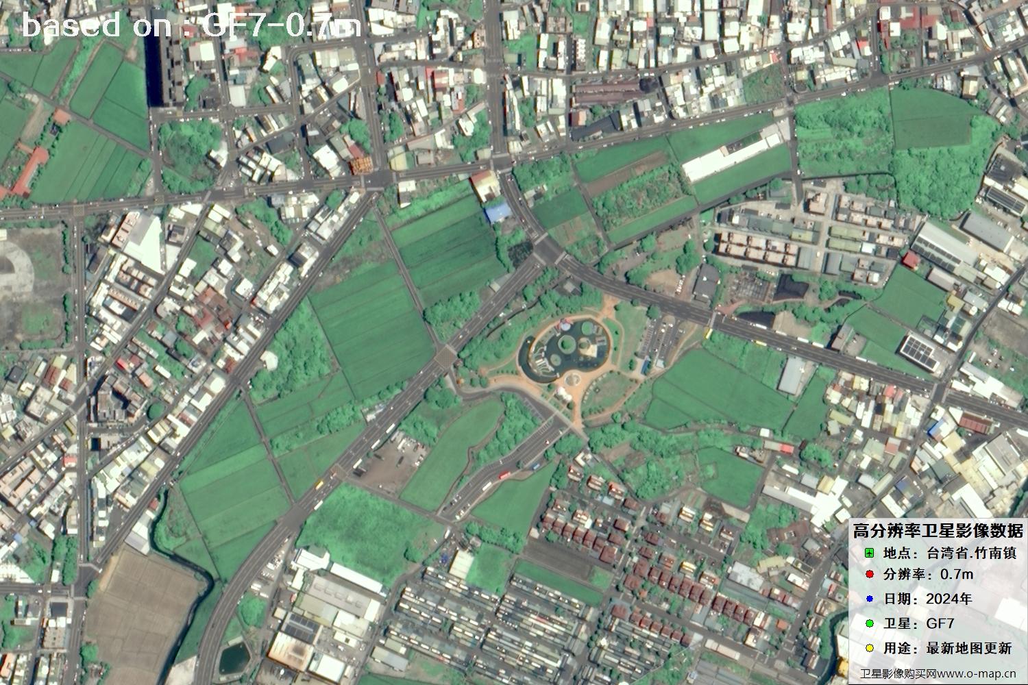中国台湾省竹南镇2024年GF7卫星图像