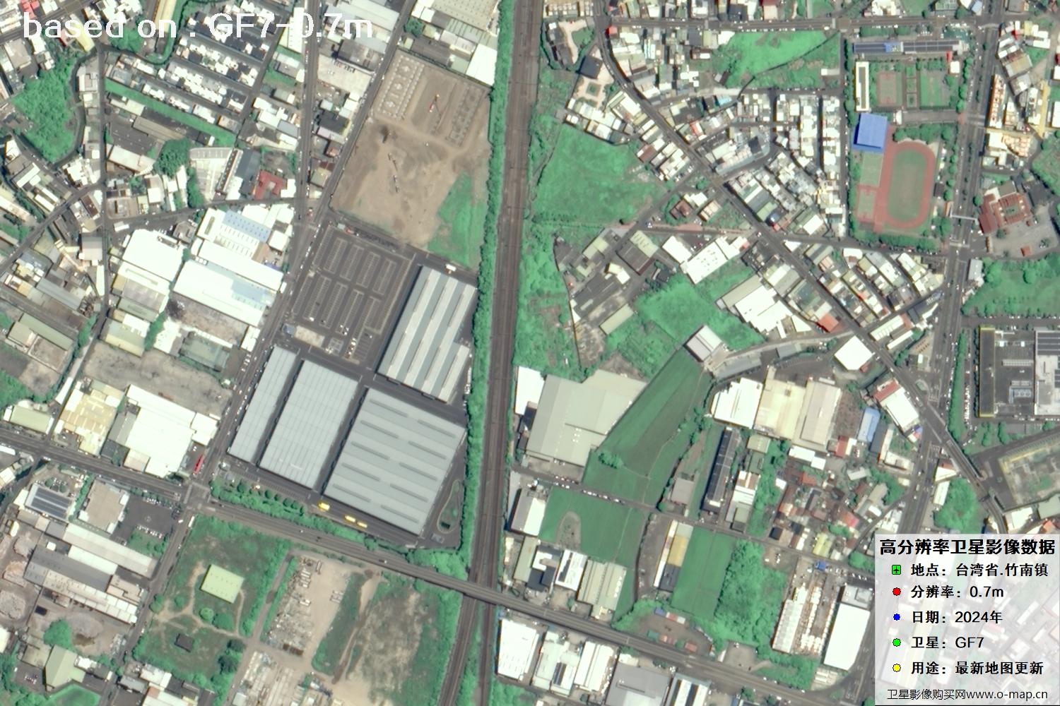 中国台湾省竹南镇2024年GF7卫星图像