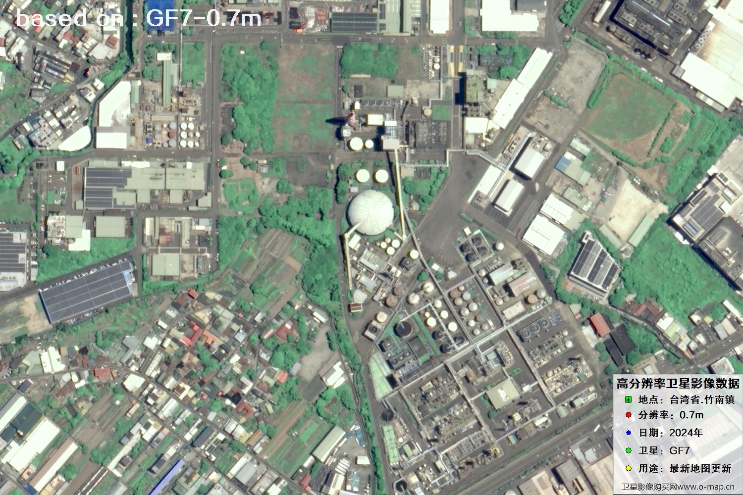 中国台湾省竹南镇2024年GF7卫星图像
