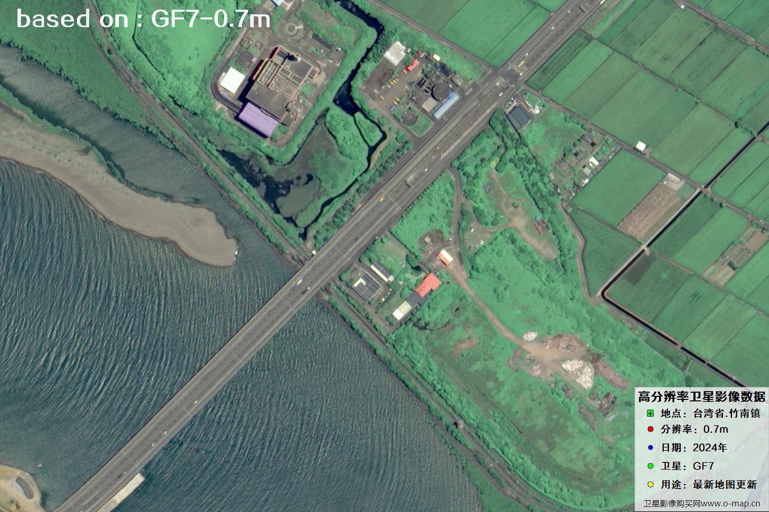 中国台湾省竹南镇2024年GF7卫星图像