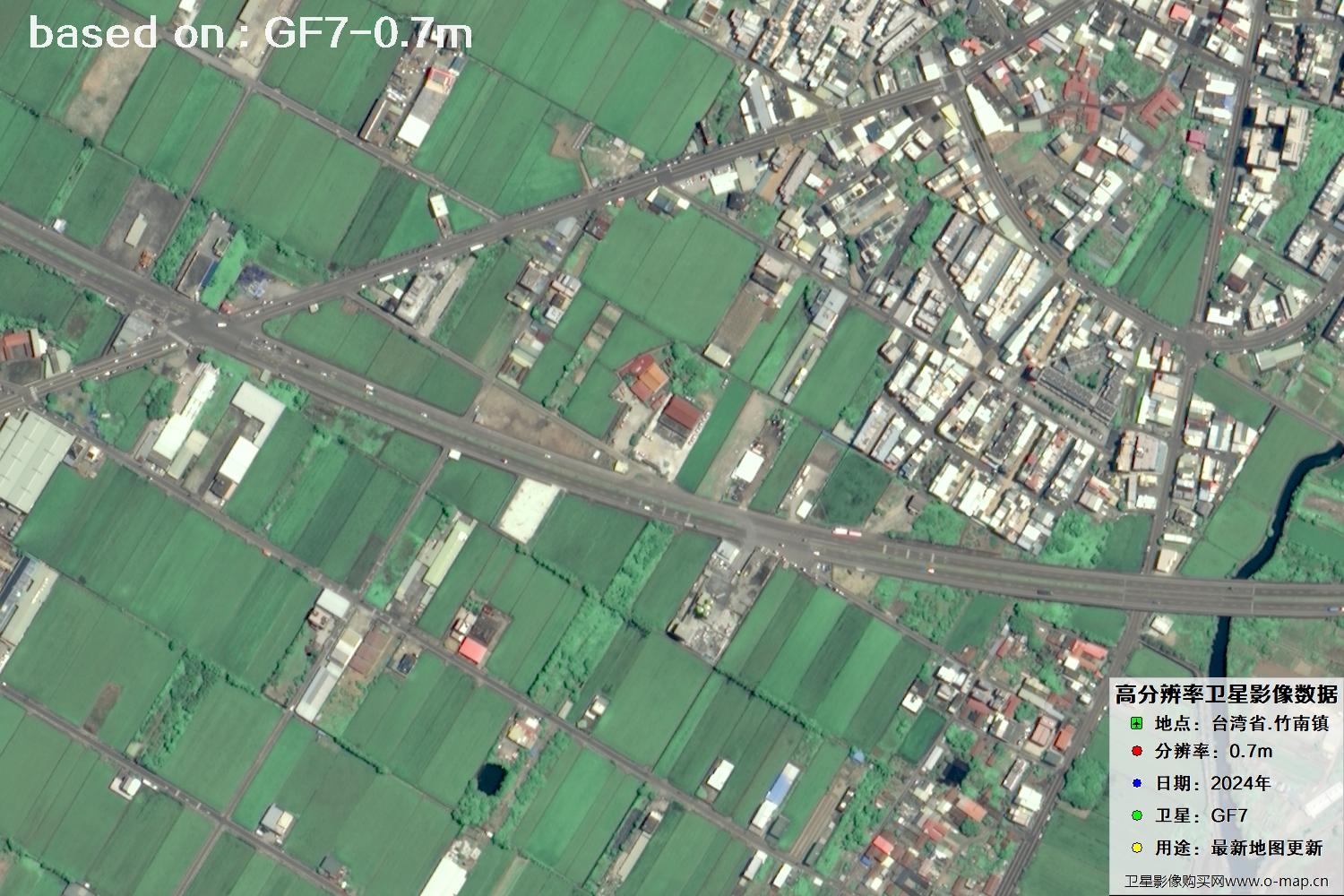中国台湾省竹南镇2024年GF7卫星图像