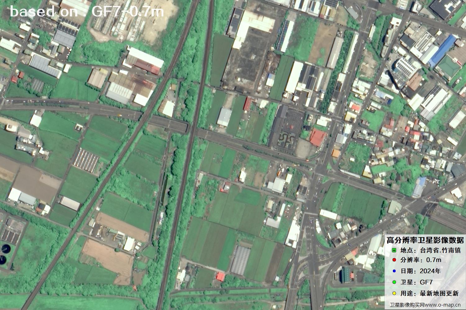 中国台湾省竹南镇2024年GF7卫星图像