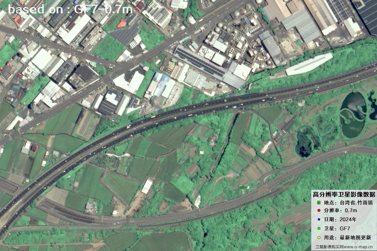 中国台湾省竹南镇2024年GF7卫星图像