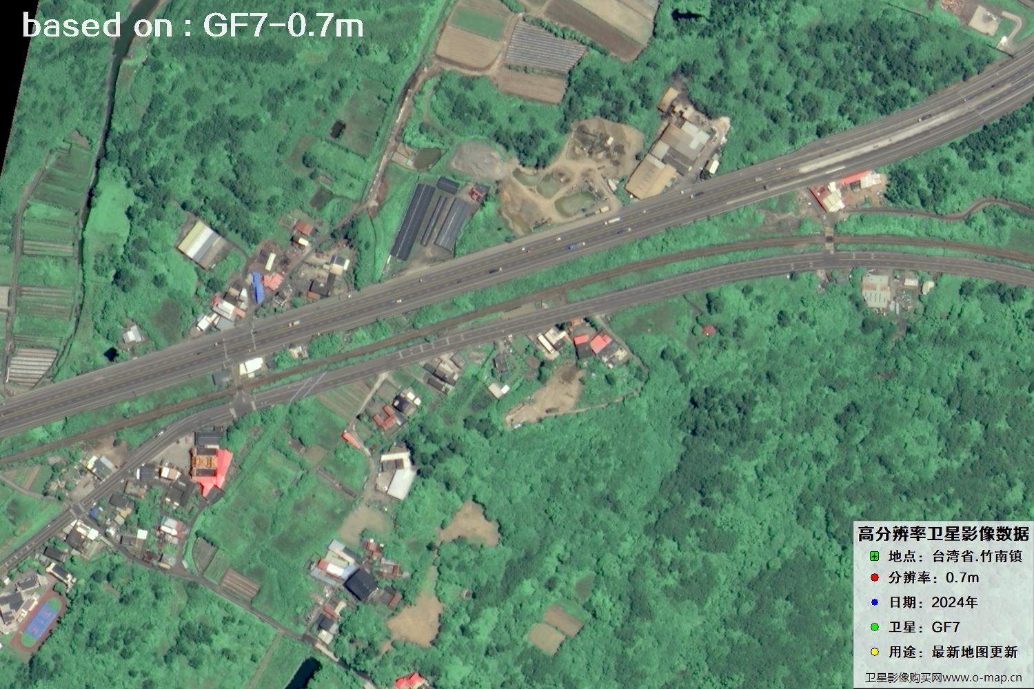 中国台湾省竹南镇2024年GF7卫星图像