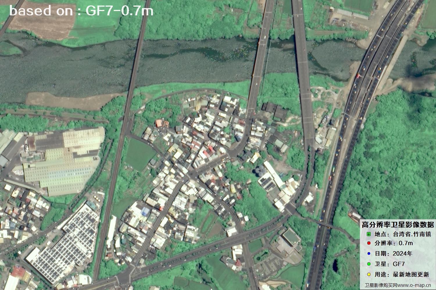 中国台湾省竹南镇2024年GF7卫星图像