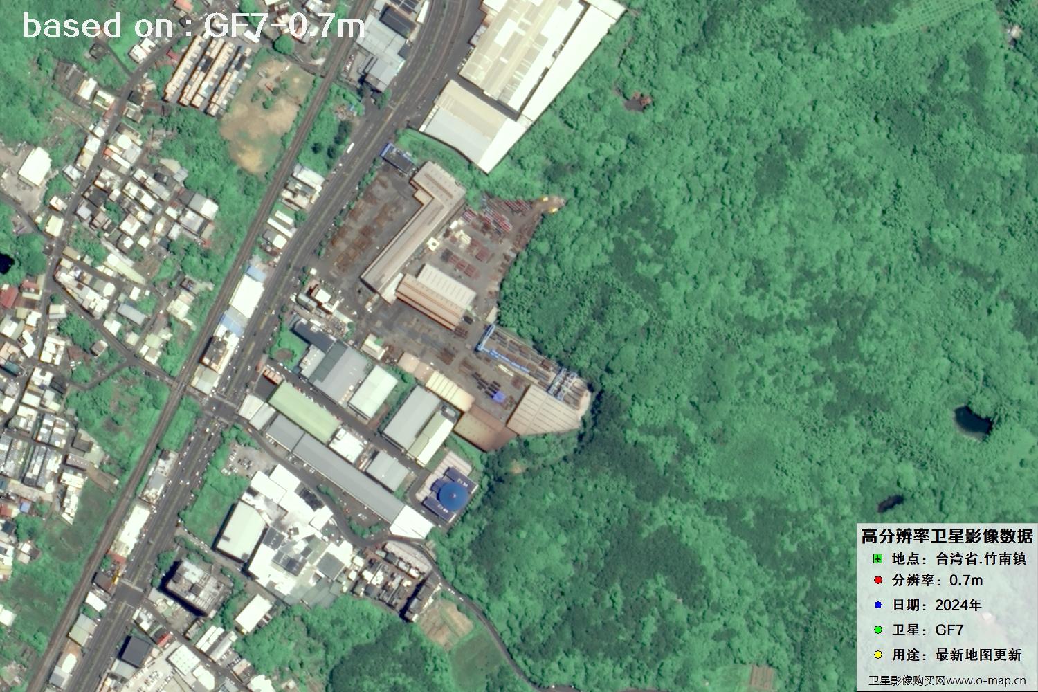 中国台湾省竹南镇2024年GF7卫星图像