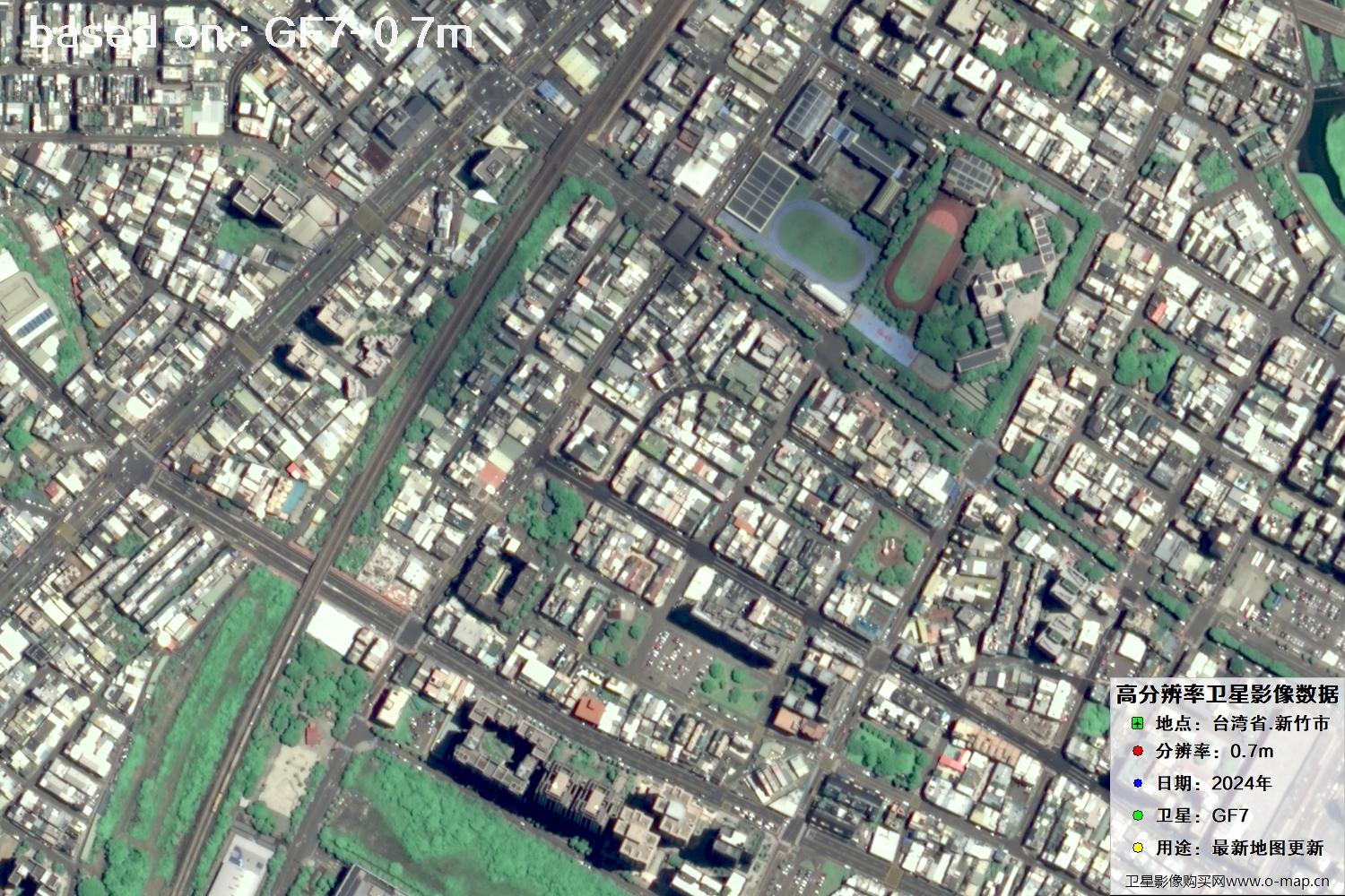 中国台湾省新竹市2024年GF7卫星图像