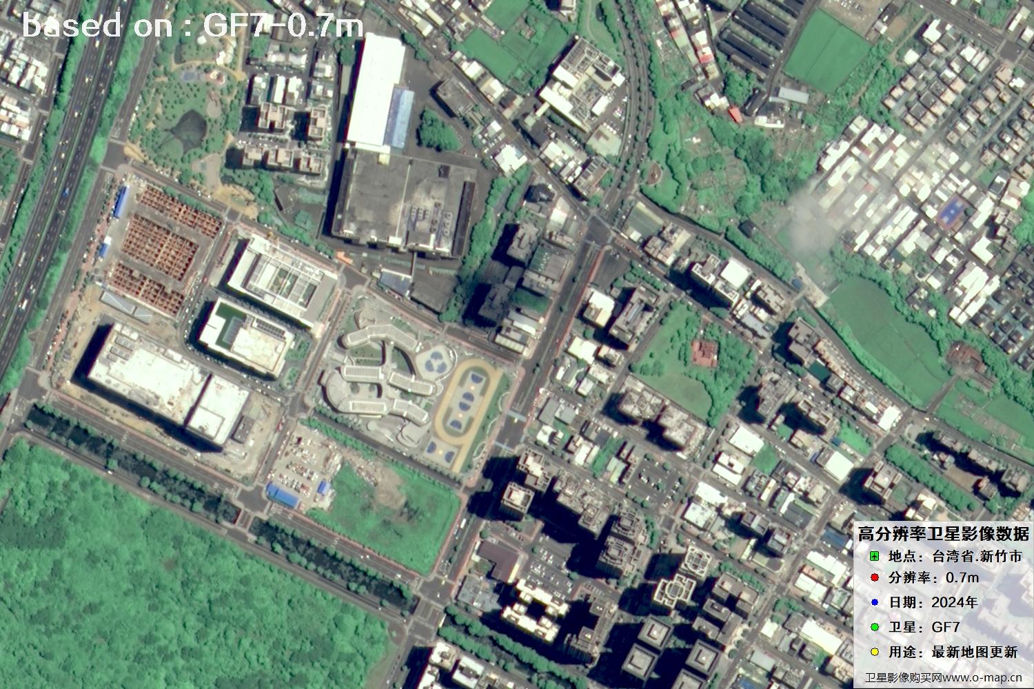 中国台湾省新竹市2024年GF7卫星图像