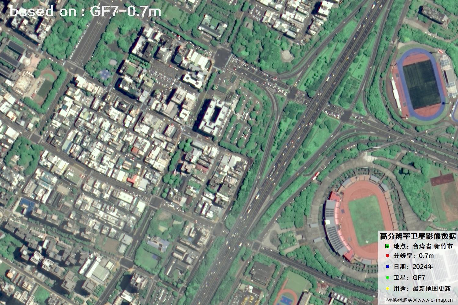中国台湾省新竹市2024年GF7卫星图像