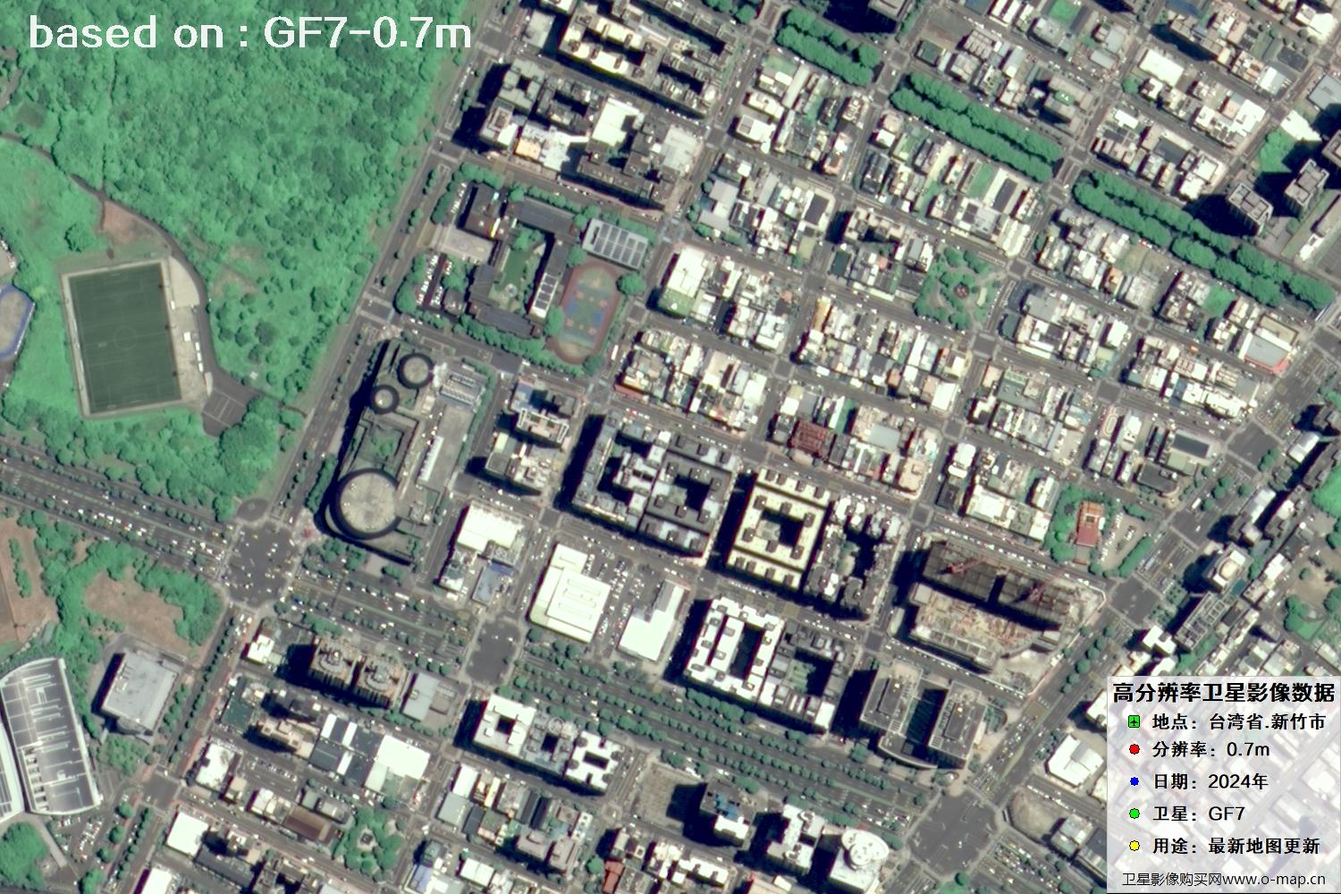 中国台湾省新竹市2024年GF7卫星图像