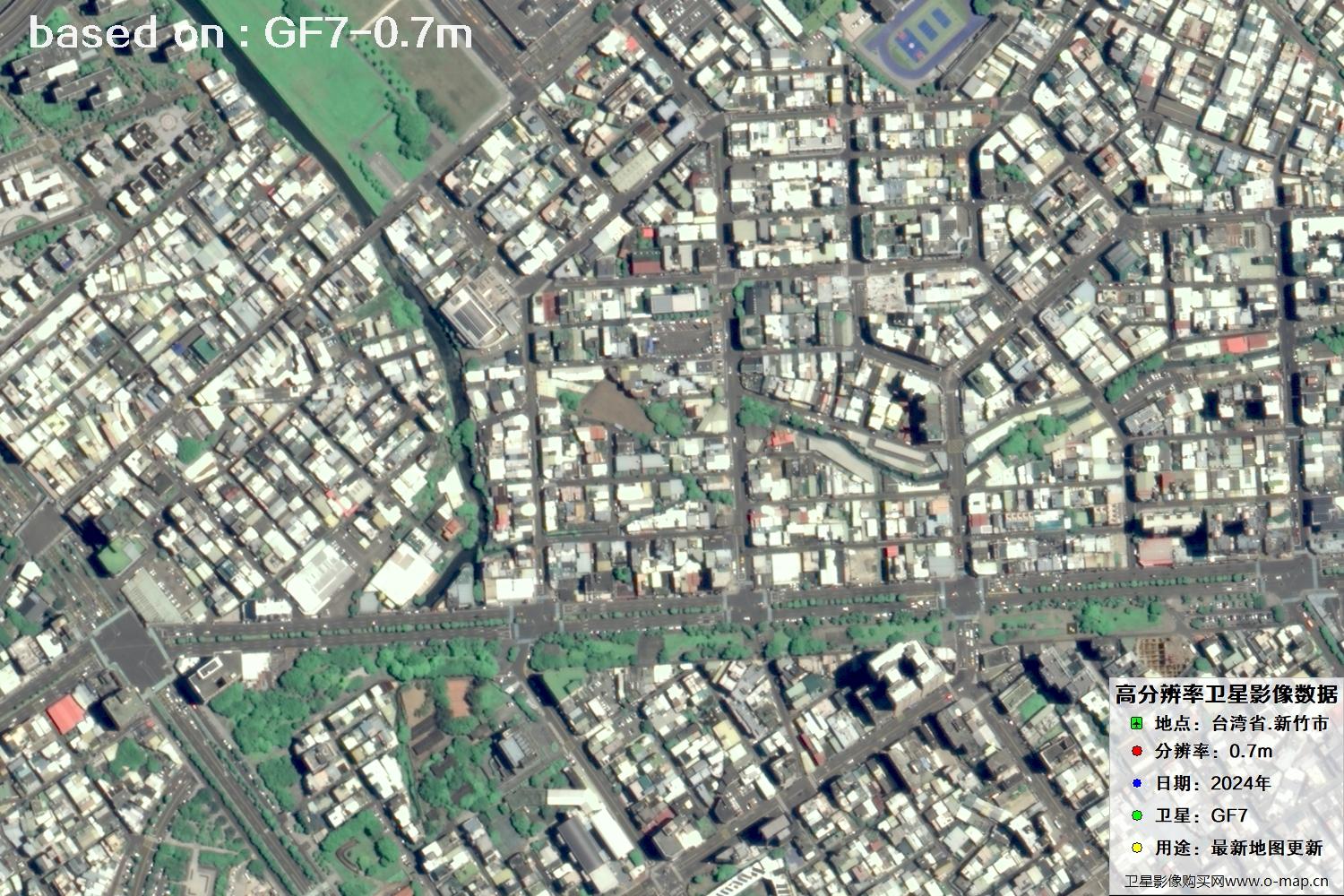 中国台湾省新竹市2024年GF7卫星图像