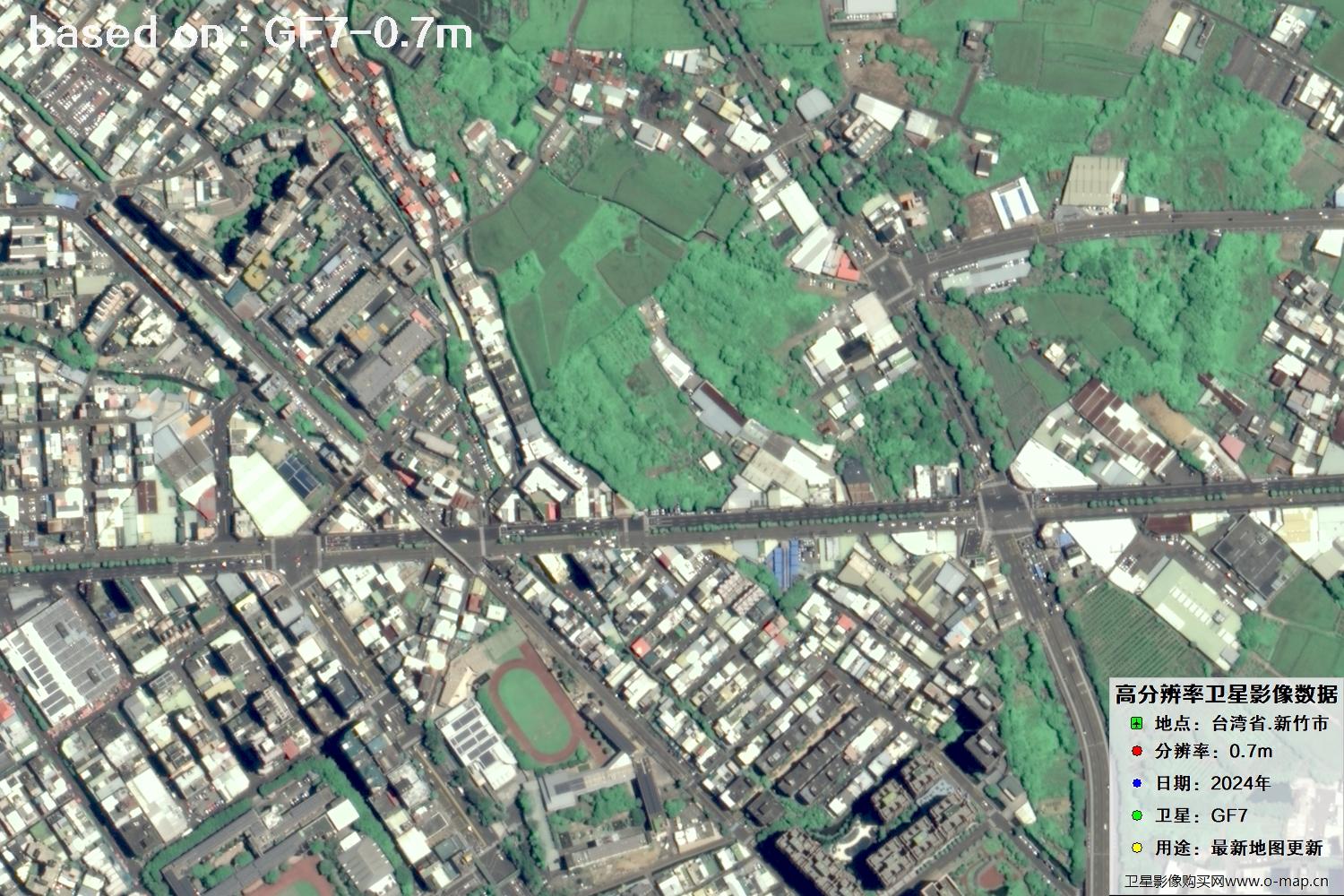 中国台湾省新竹市2024年GF7卫星图像