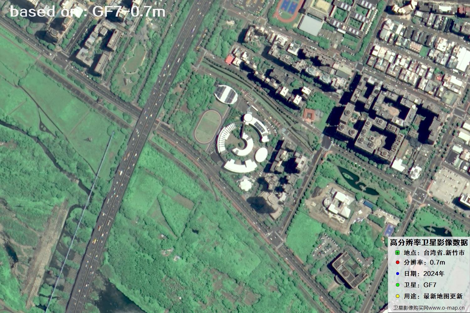 中国台湾省新竹市2024年GF7卫星图像
