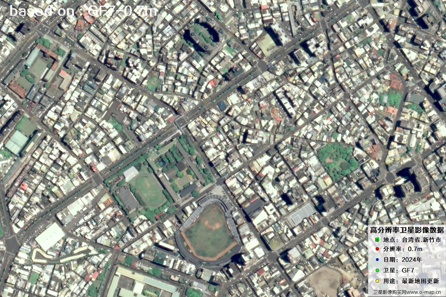 中国台湾省新竹市2024年GF7卫星图像