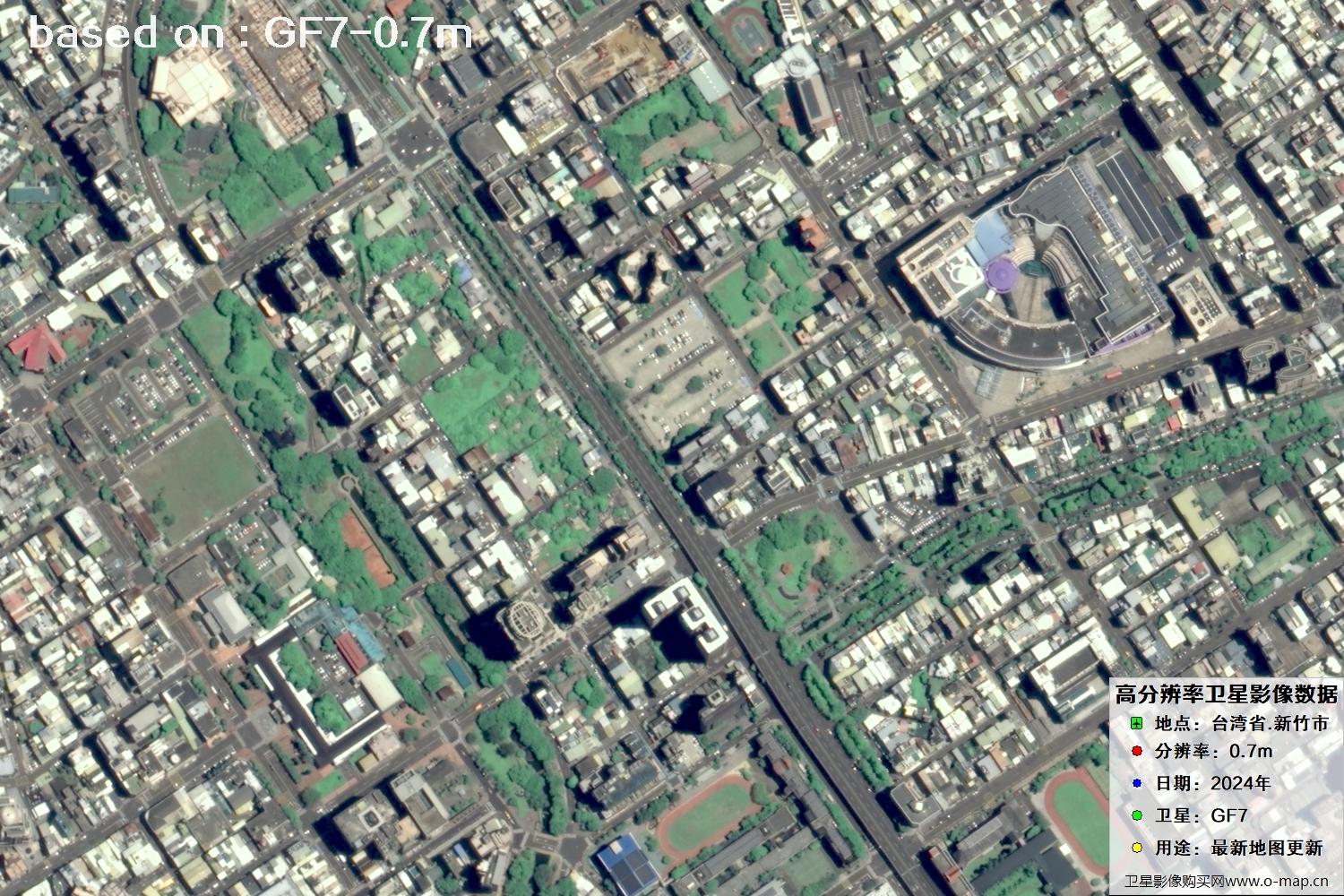 中国台湾省新竹市2024年GF7卫星图像
