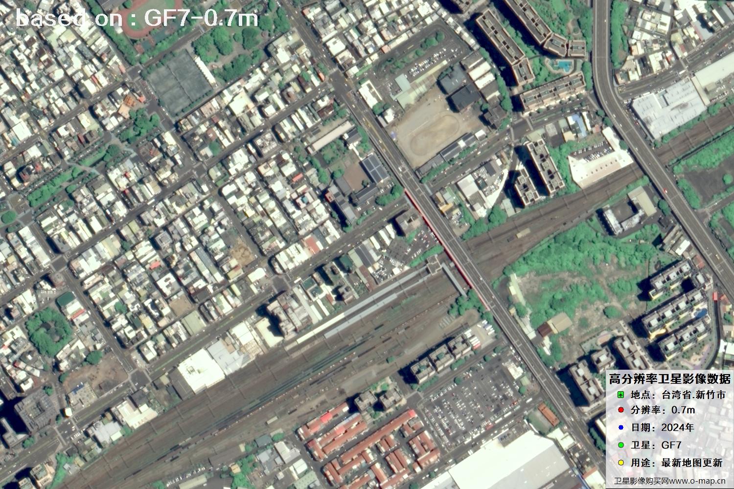中国台湾省新竹市2024年GF7卫星图像
