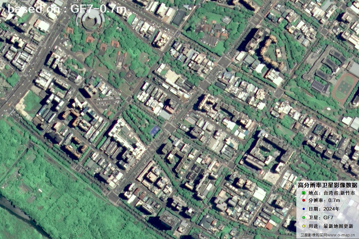 中国台湾省新竹市2024年GF7卫星图像