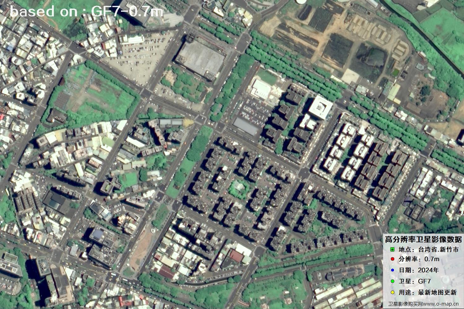 中国台湾省新竹市2024年GF7卫星图像