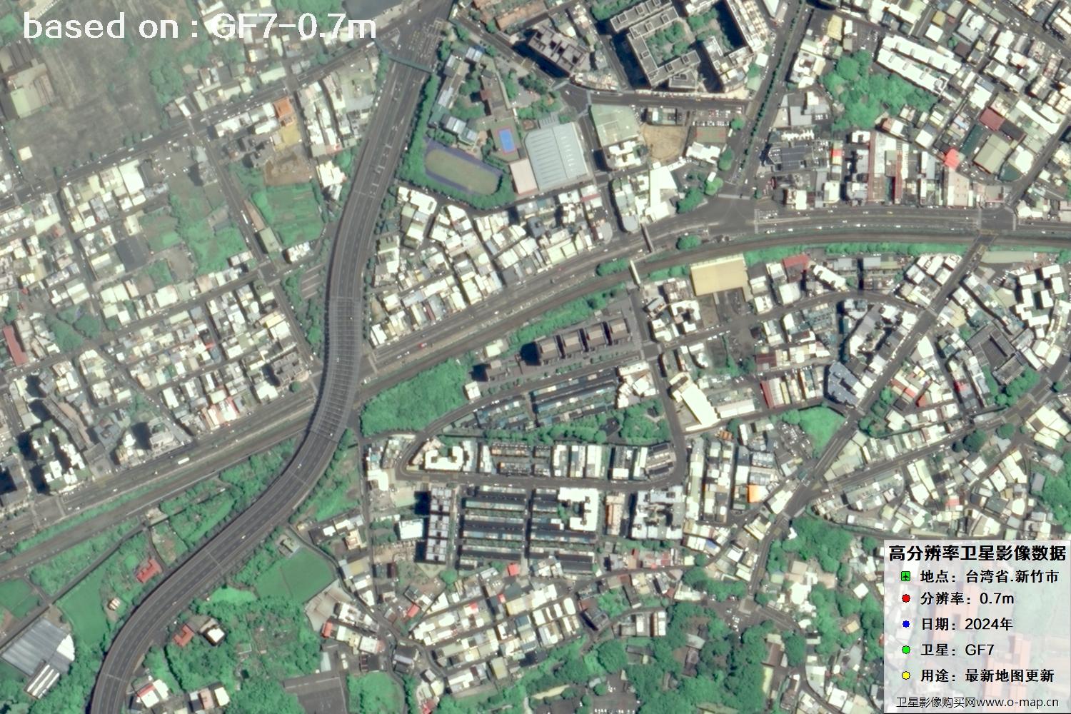 中国台湾省新竹市2024年GF7卫星图像