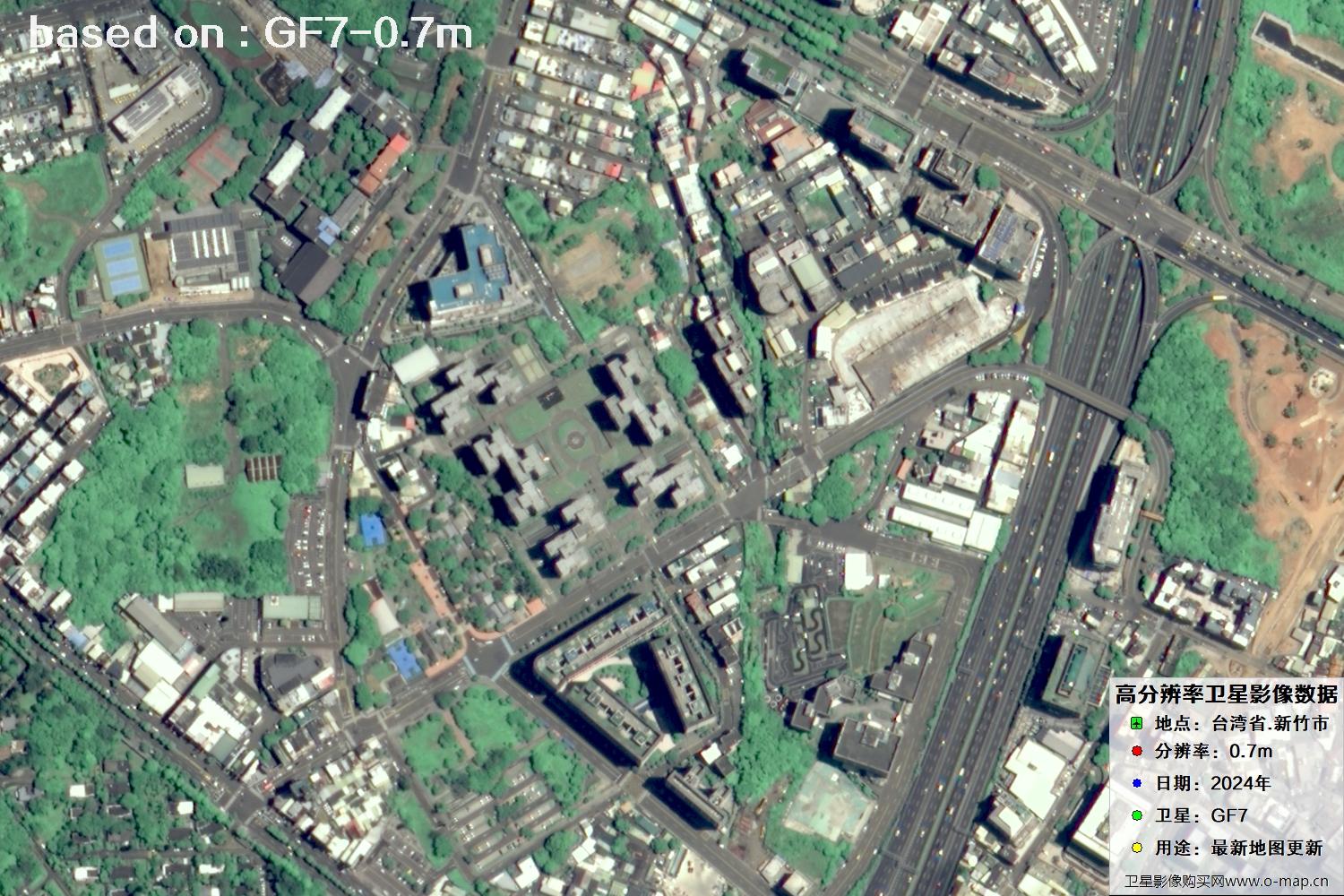 中国台湾省新竹市2024年GF7卫星图像