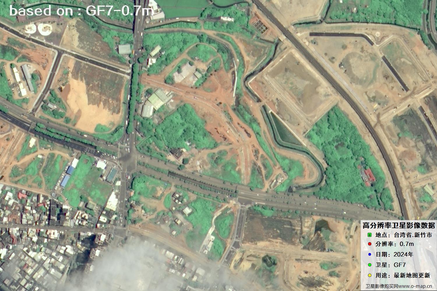 中国台湾省新竹市2024年GF7卫星图像