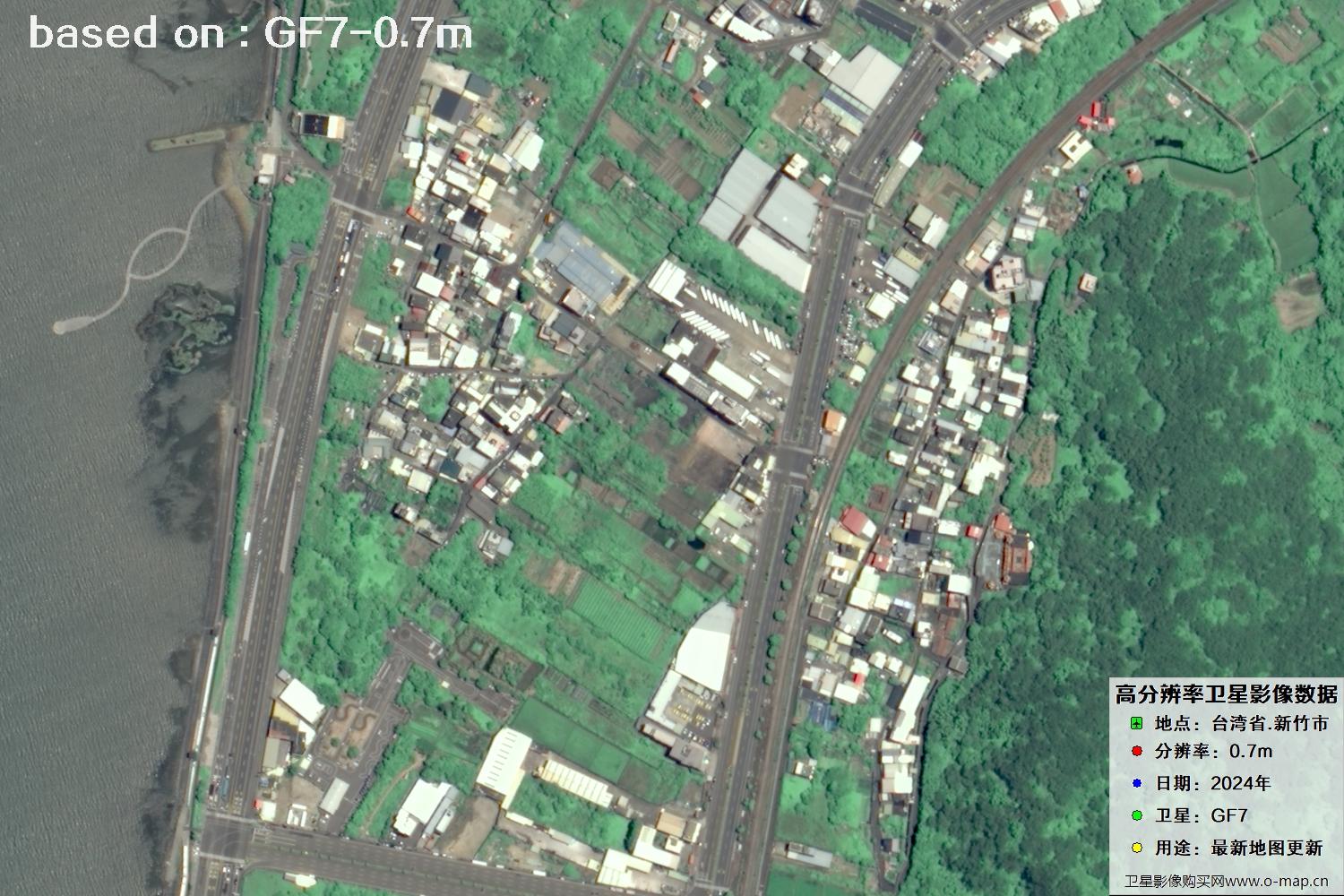 中国台湾省新竹市2024年GF7卫星图像