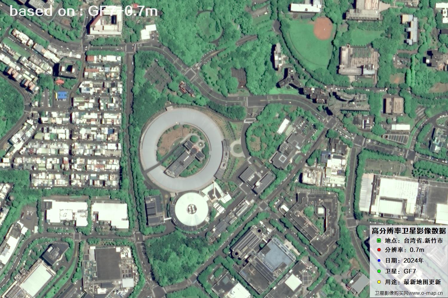 中国台湾省新竹市2024年GF7卫星图像