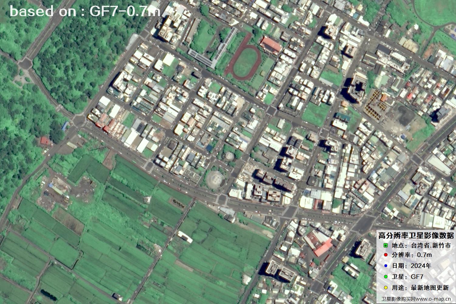 中国台湾省新竹市2024年GF7卫星图像