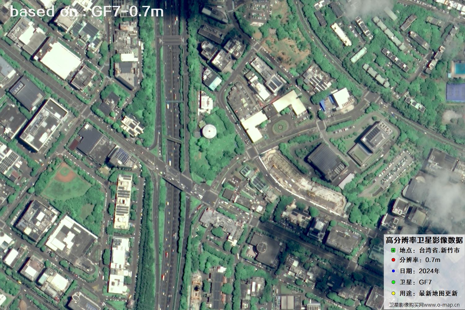 中国台湾省新竹市2024年GF7卫星图像