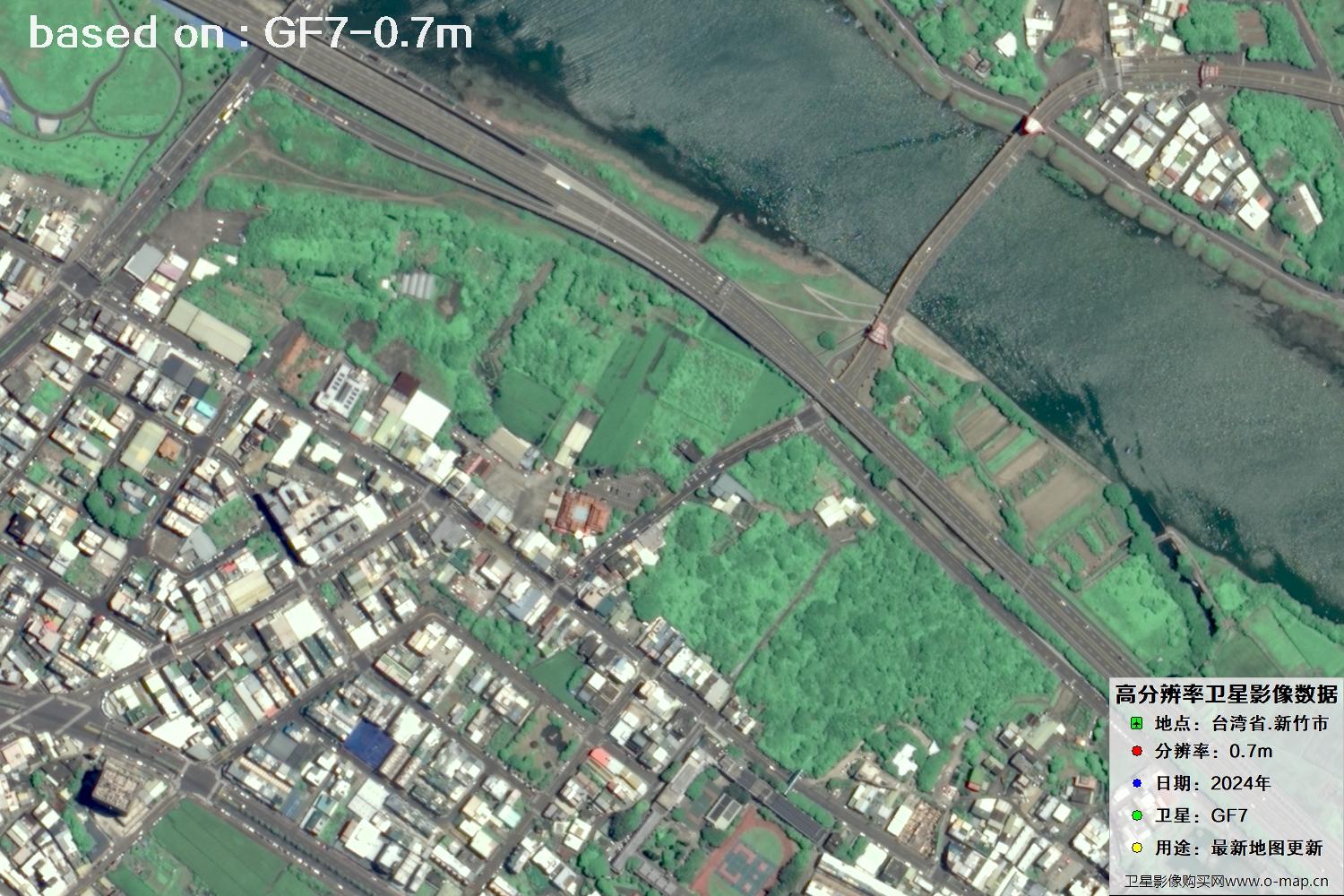 中国台湾省新竹市2024年GF7卫星图像