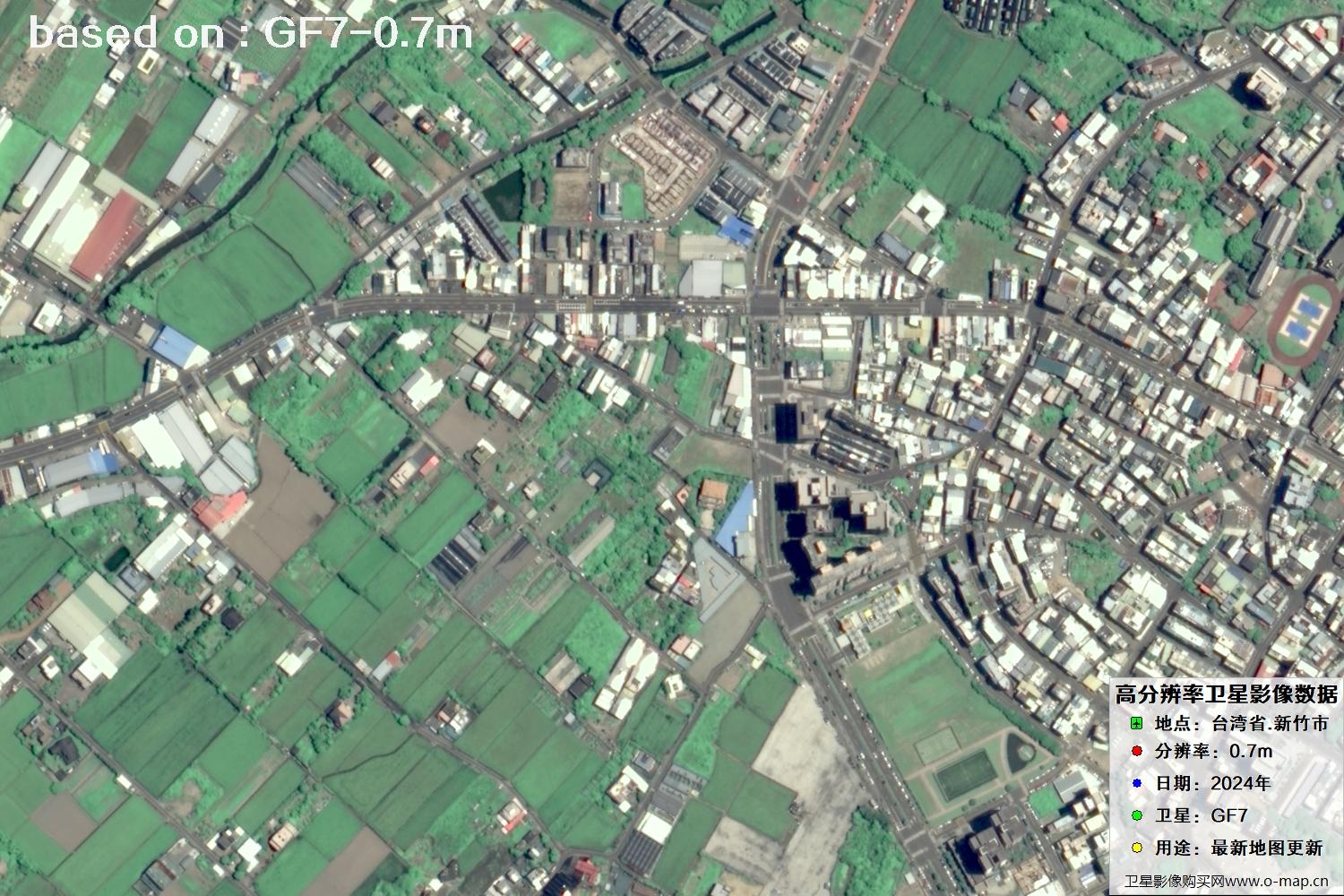 中国台湾省新竹市2024年GF7卫星图像