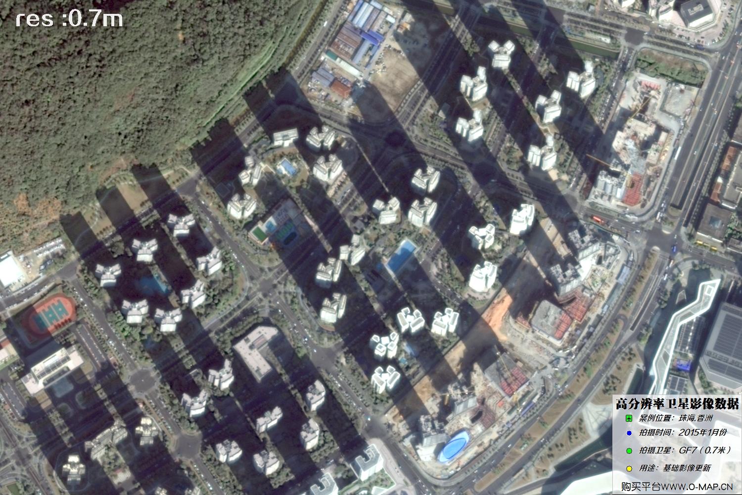 高分七号卫星2025年1月份拍摄的最新香洲区卫星图像