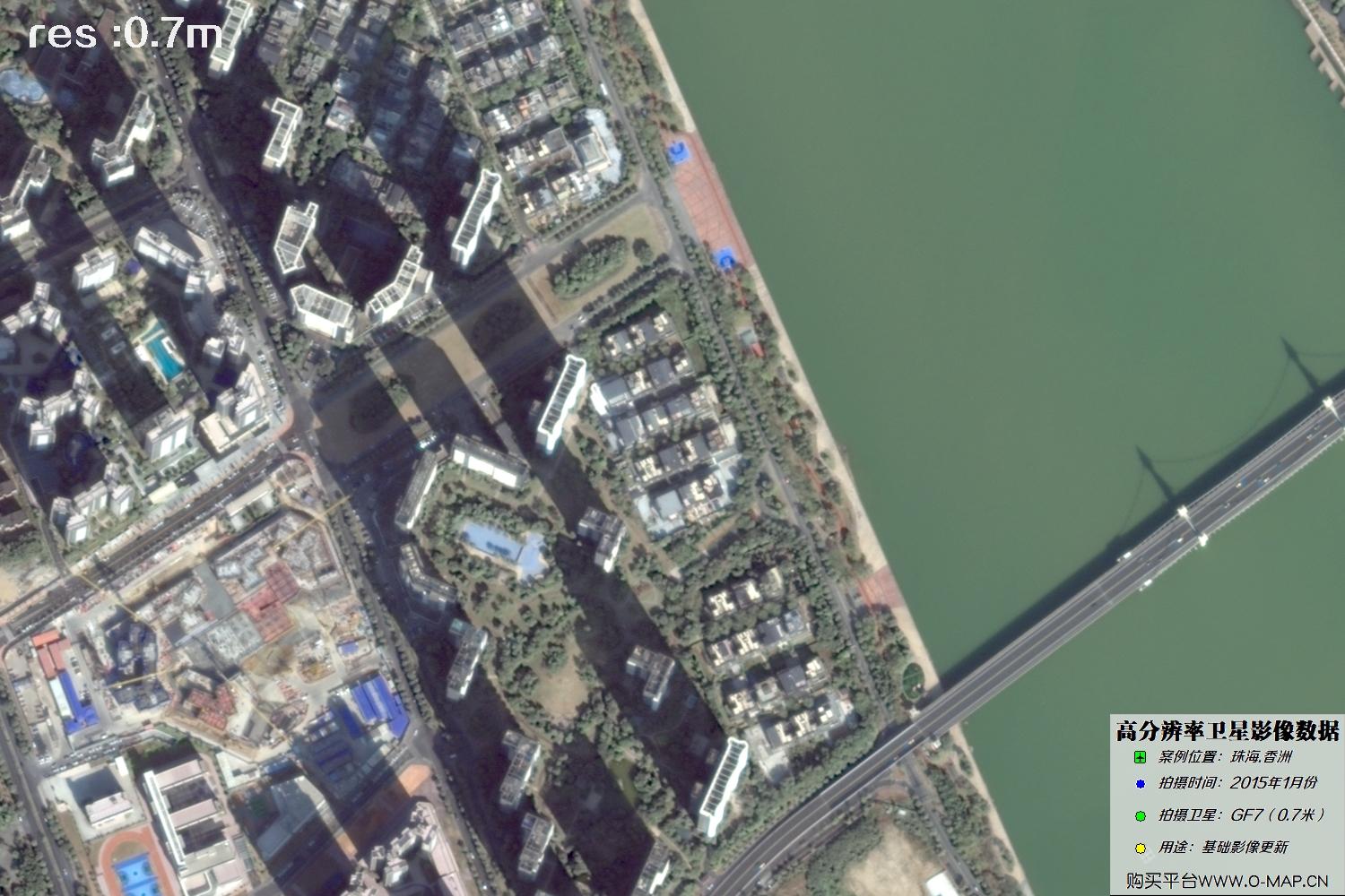 高分七号卫星2025年1月份拍摄的最新香洲区卫星图像