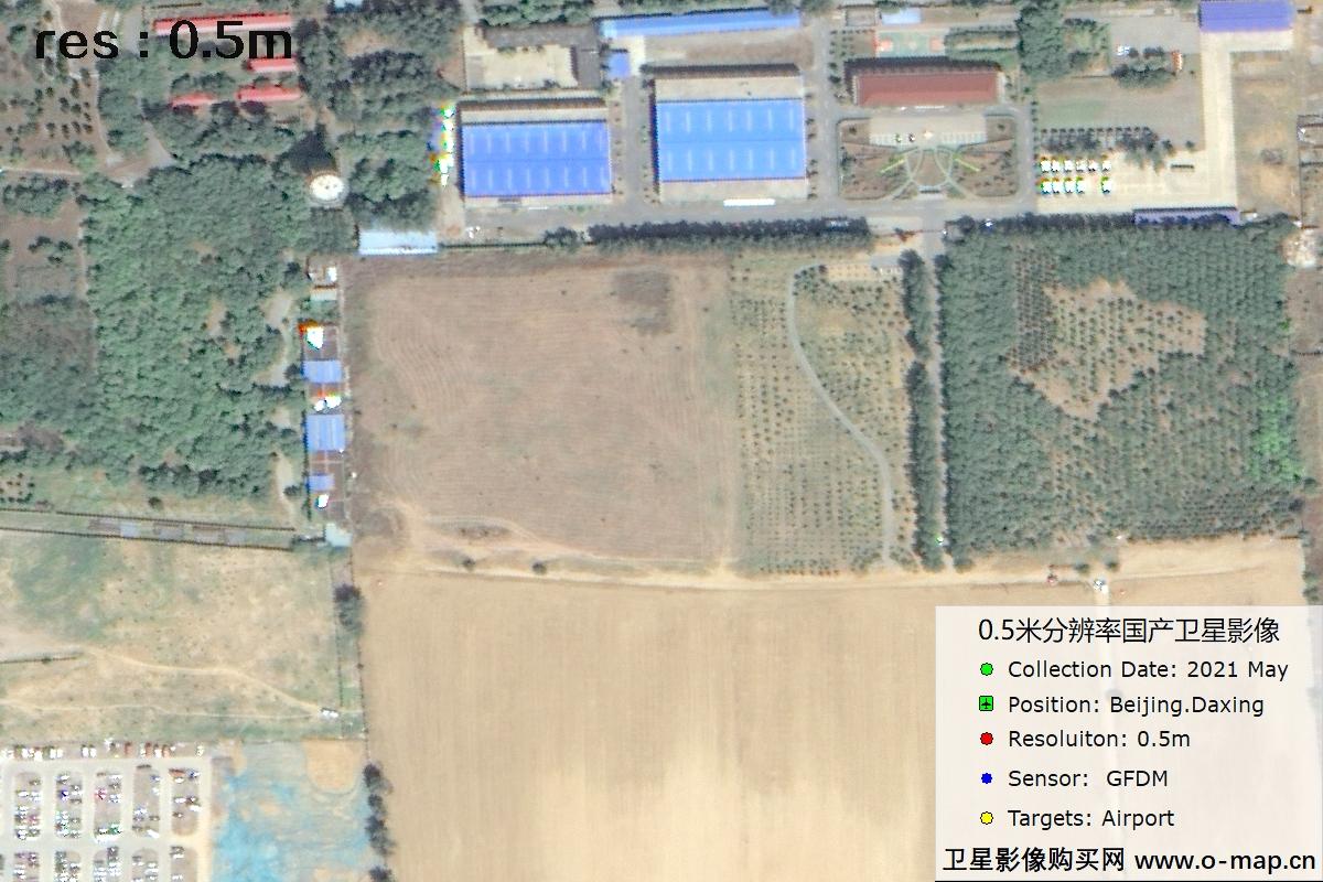 0.5米GFDM高分多模卫星拍摄的机场及周边影像图