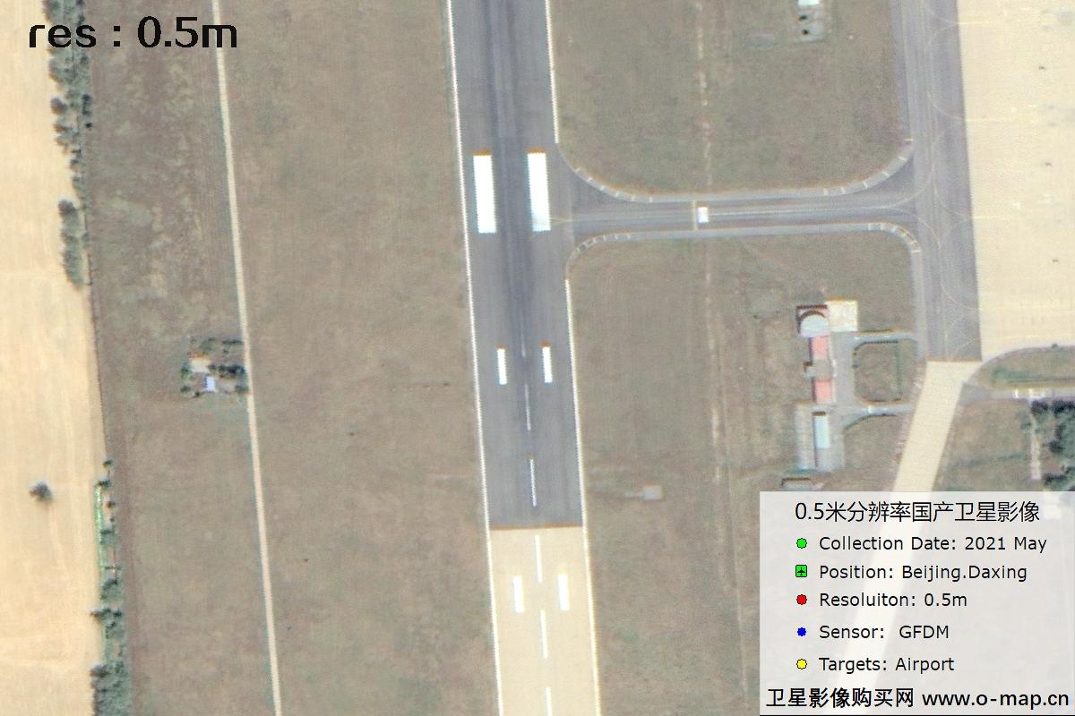 0.5米GFDM高分多模卫星拍摄的机场及周边影像图