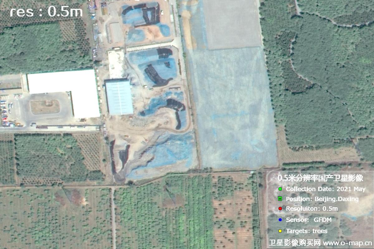 0.5米分辨率GFDM高分多模卫星拍摄的树林影像图